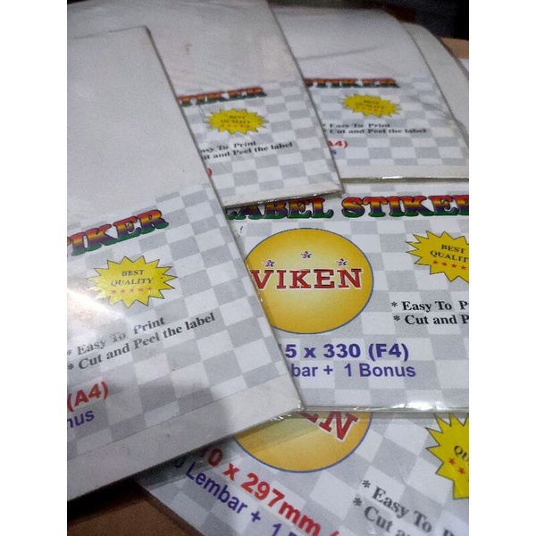 

Label Sticker Viken Non glossy A4/F4 isi 11 lembar