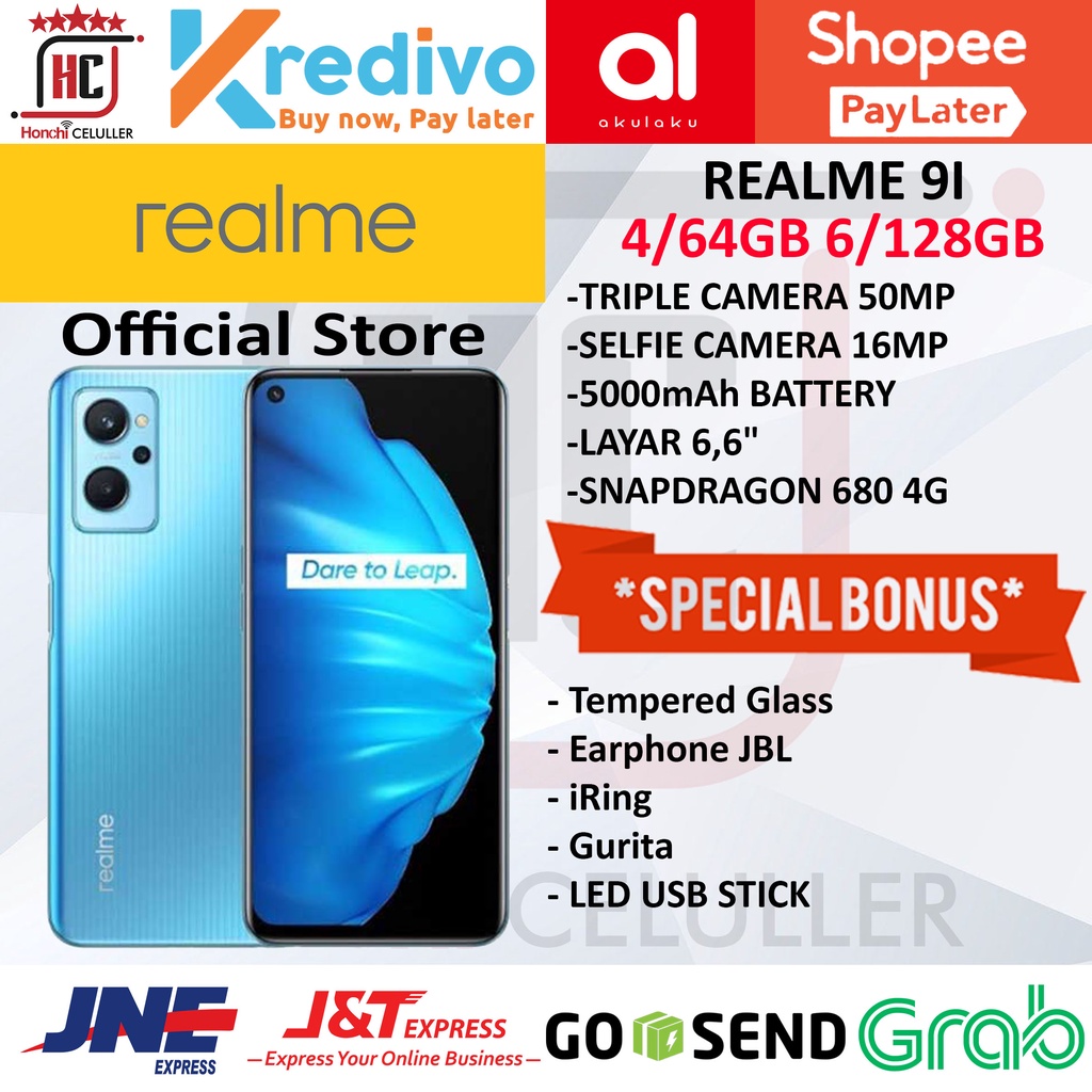 REALME 9I 6/128 4/64 GB GARANSI RESMI REALME INDONESIA FULL BONUS