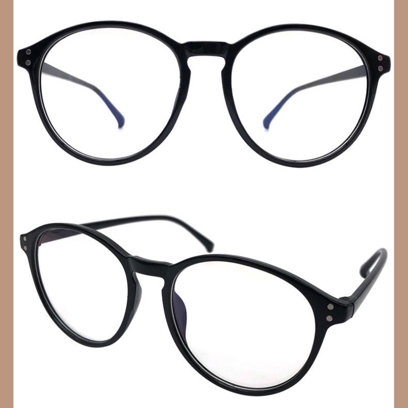 (JIUERBA)COD Fashion Korea Kacamata Bingkai Bulat Anti Cahaya Biru/Kacamata Sinar untuk Wanita/Pria Kacamata Tren-7