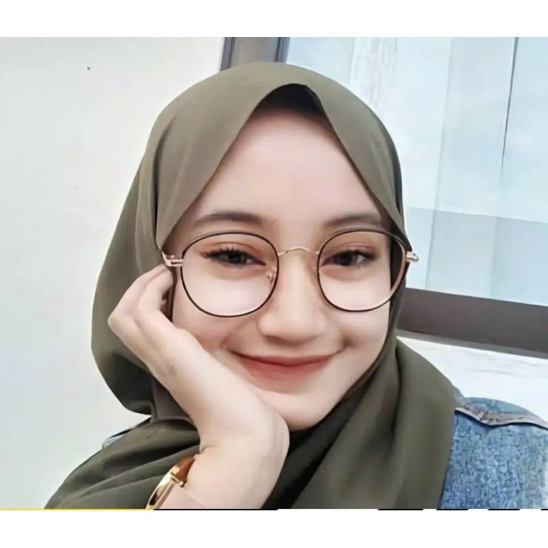 Kacamata Bulat Wanita Pria Lensa Antiradiasi Blueray/minus silinder dan plus