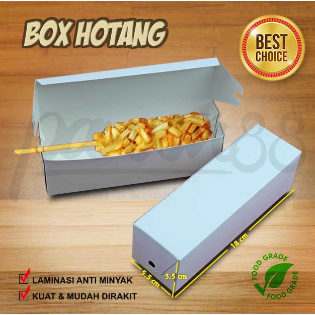 

Kotak HOTANG - Box HOTANG - Dus HOTANG Hotdog Hot DogTokkebi Sostang PUTIH (50 pc)