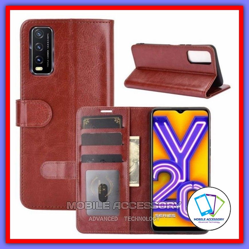 Flip Case Vivo Y20SG Y20S G Y20 SG Flip Cover Wallet Dompet Leather Case Kartu Card Casing Hp Murah