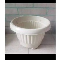 Pot Bunga Plastik 34cm / pot plastik / pot bunga / pot putih / pot unik / pot murah
