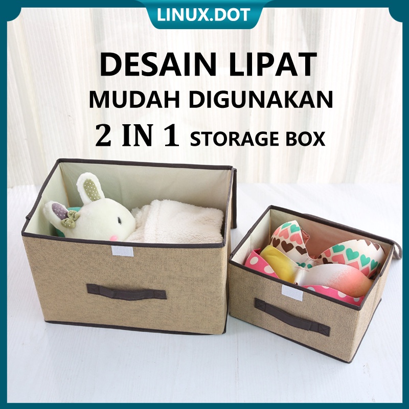 Storage Box   2 IN 1 Tempat Penyimpanan Serbaguna  Baju/Mainan Kotak Organizer Multifungsi