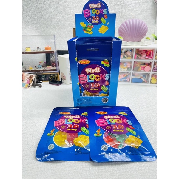 1 BOX （12Bungkus）JELLY BLOCKS MODI / JELLY LEGO 3D