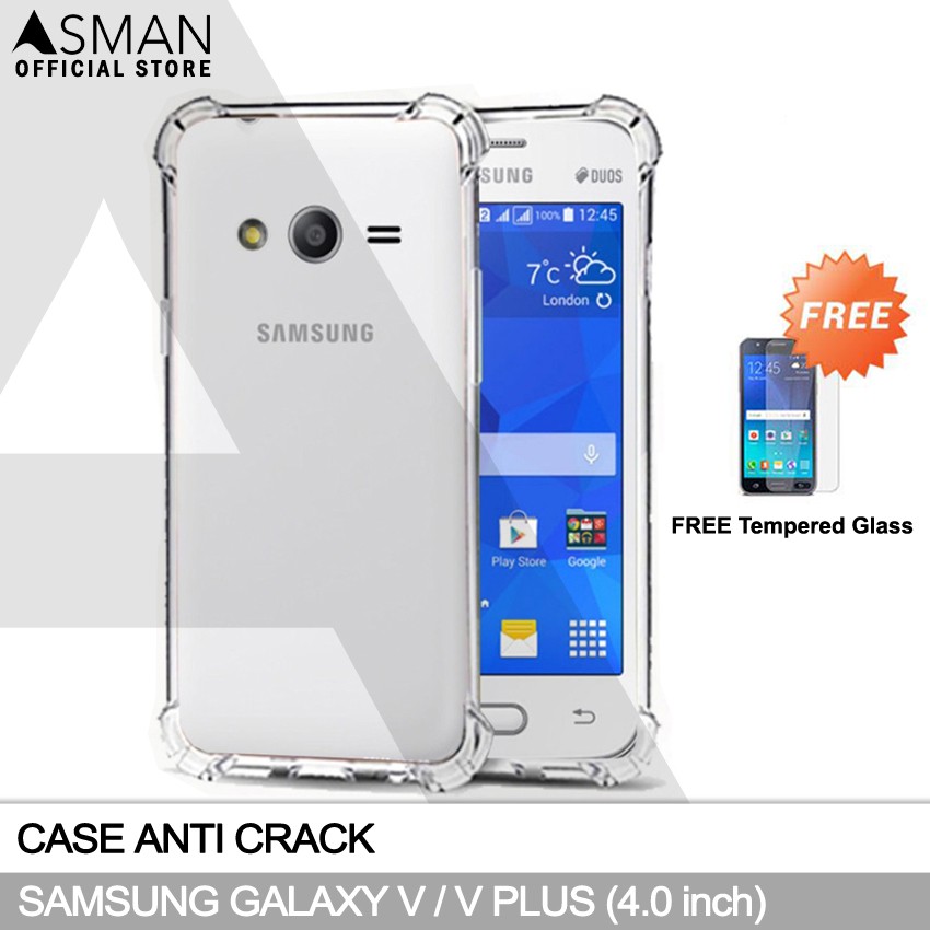 Anti Crack Samsung Galaxy V / Ace 4 / G313H (4.0&quot;) | Soft Case Anti Bentur + FREE Tempered Glass