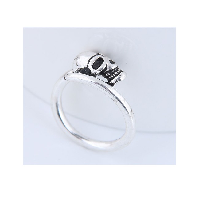 LRC Cincin Fashion Silver Skull Open Ring A57295