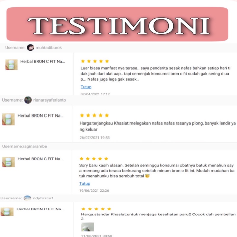 Naturindo BRON C FIT Obat Herbal Sesak Nafas, Gangguan paru2 dan Kulit, Alergi dingin, Gurah paru-paru-7