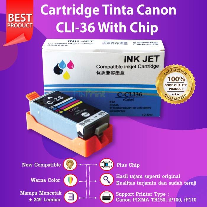 Cartridge Tinta Compatible PGI 35 PGI35 Black Canon iP100 iP110 TR150