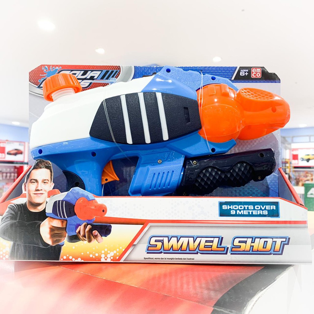 Emco Aqua Shots Swivel Shot Watergun Mainan Pistol Air