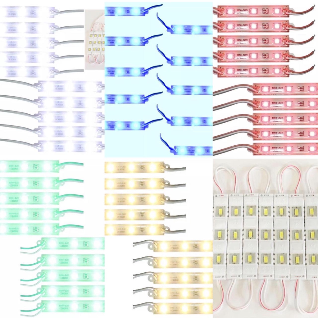 【checkout Rp1000】LAMPU LED MODUL 3 MATA STRIP MODULE LED CHIP DC12 VOLT -1.4 WATT PER 1 PCS LAMPU