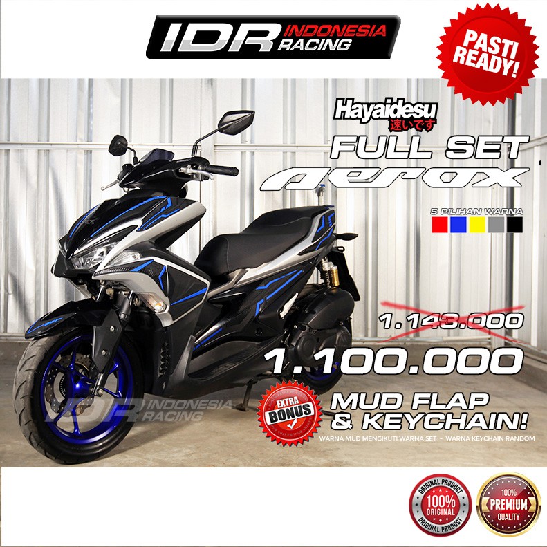 Hayaidesu AEROX Full Set Body Protector Cover Karet Pelindung Aksesoris Yamaha