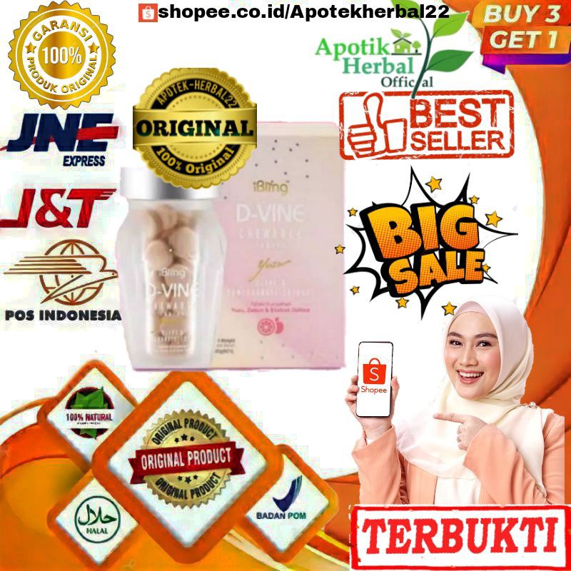 PROMO D VINE DVINE COLLAGEN CANDY ASLI ORIGINAL ISI 60 OBAT PEMUTIH BADAN DAN WAJAH PALING AMPUH