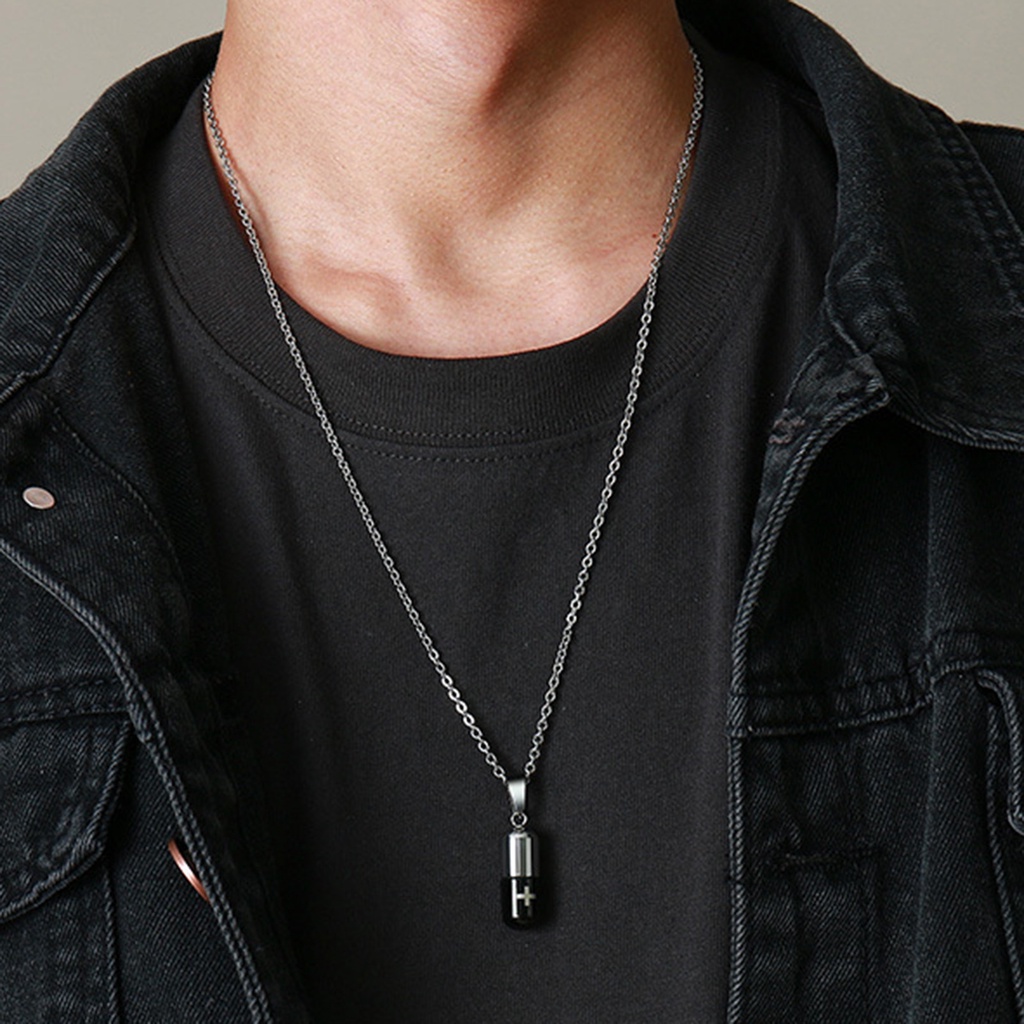 Hu Hu Hu Hu Hu Alat Bantu Pasang Kacamata♡ Liontin Bentuk Salib Bahan Titanium Steel Tahan Air Untuk Hadiah