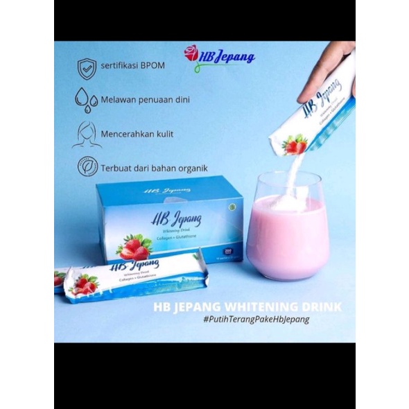 HB JEPANG WHITENING DRINK COLLAGEN GLUTATHIONEPERAWATAN TUBUH DARI DALAM BPOM ORIGINAL MURAH
