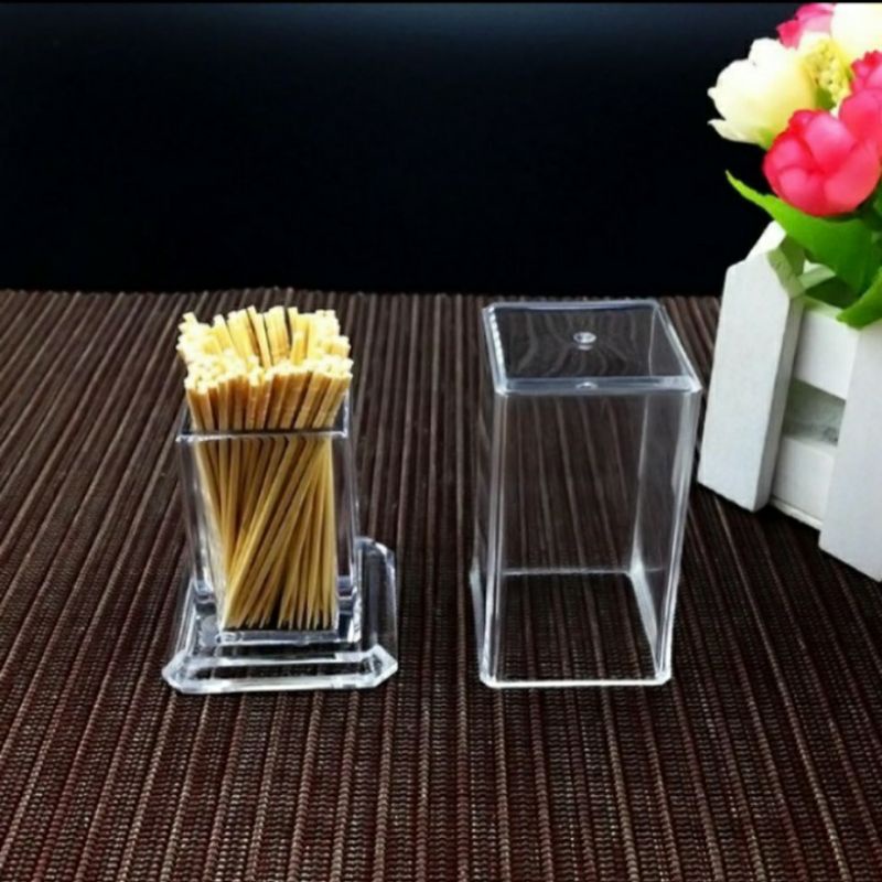 Tempat Tusuk Gigi Model Kotak Bahan Akrilik