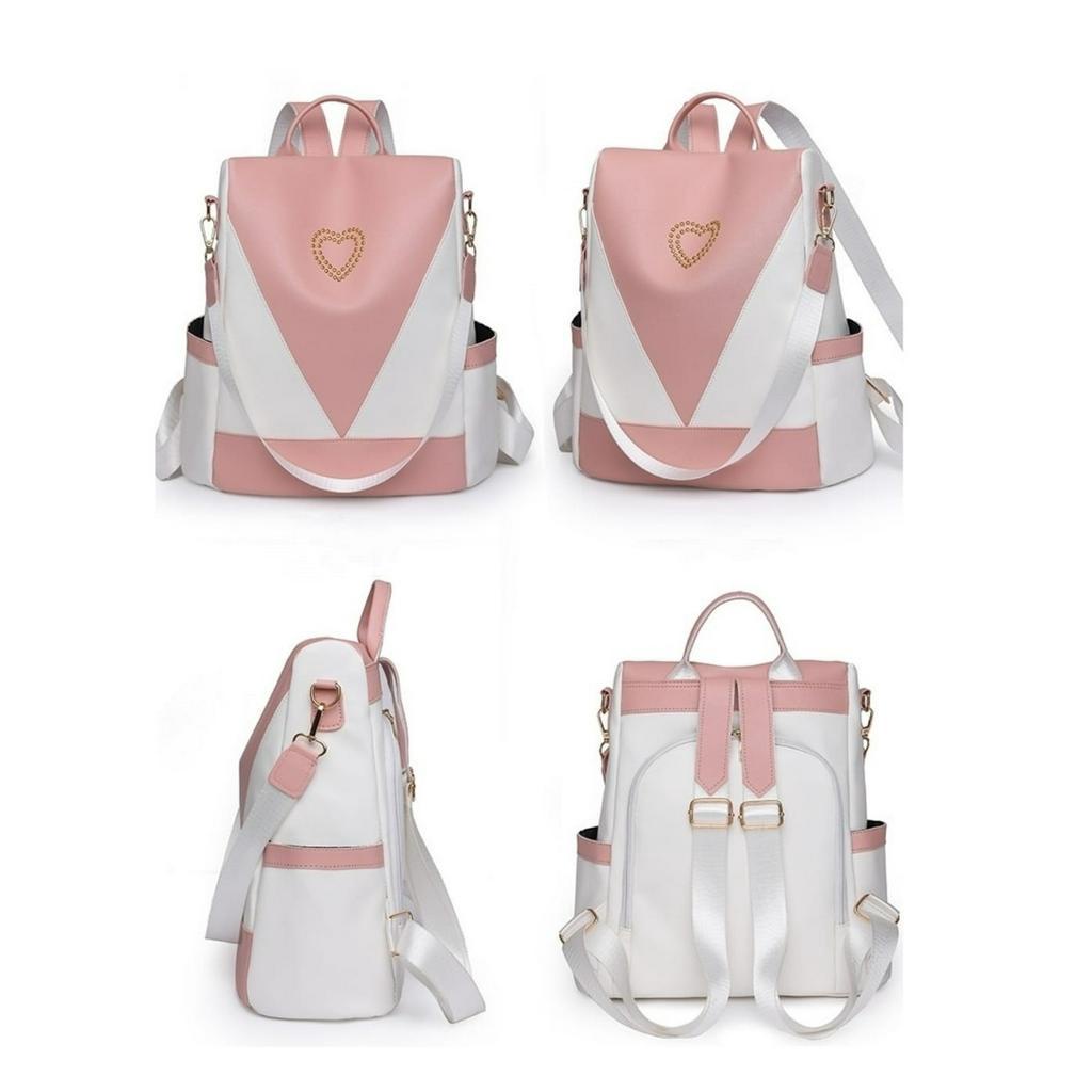 TAS RANSEL WANITA BACKPACK CEWEK SEKOLAH GENDONG PUNGGUNG KULIAH KERJA PREMIUM KULIT PINK AVENELLE TA813P3 KOREA KEKINIAN FASHION BATAM MURAH BRANDED IMPORT