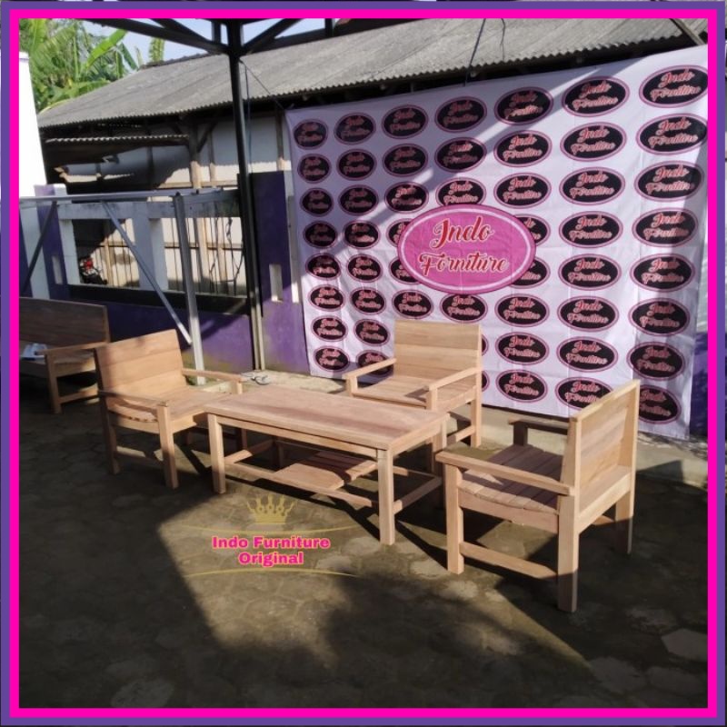 Meja kursi tamu murah kayu bengkirai kursi ruang tamu kayu kalimantan