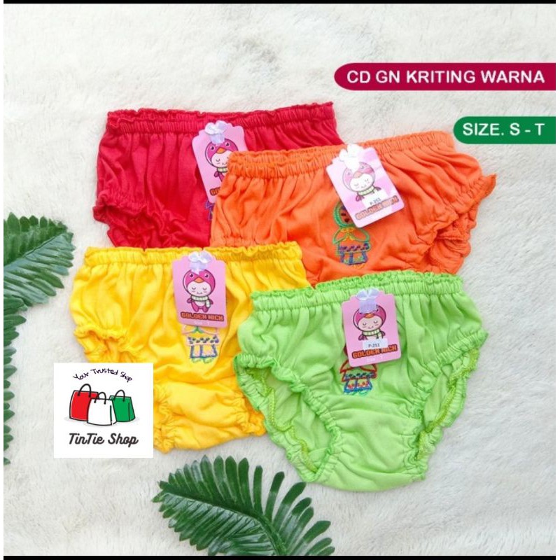 Celana  Anak Perempuan keriting Golden Nick warna  S &amp; T