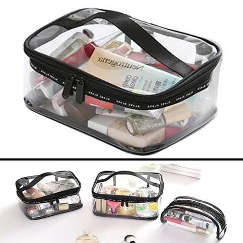 Tas Make Up Pouch Kosmetik Transparan Besar - Dompet Kosmetik Wanita Travel Transparan