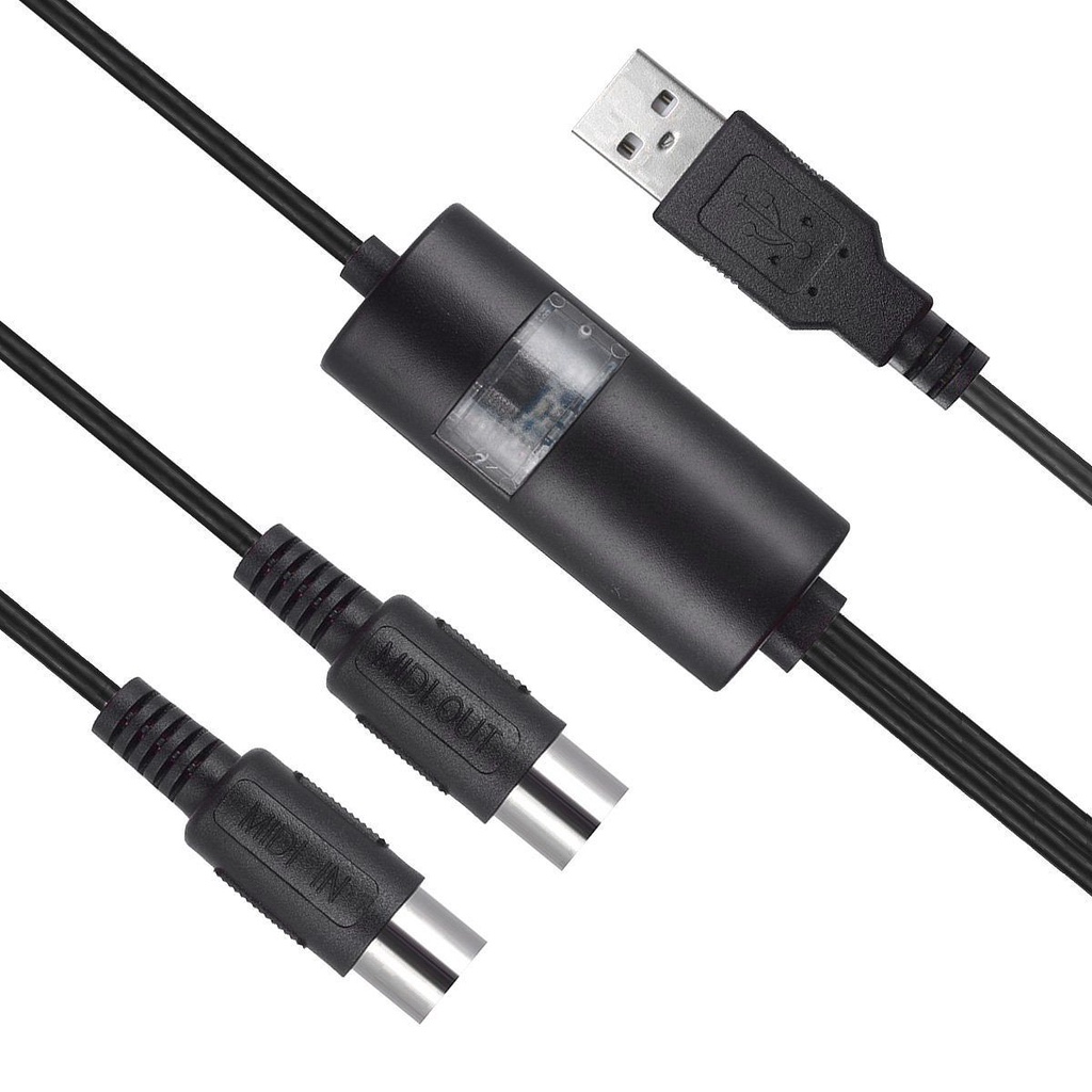 Kabel Adapter Converter USB to MIDI Panjang 2m Untuk Piano / Drum / Gitar Elektrik