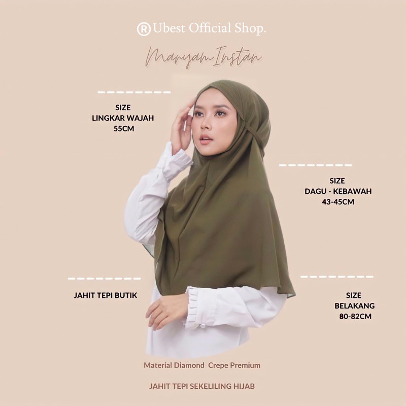 HIJAB BERGO Maryam Italiano / Hijab instant Maryam / Hijab maryam Bergo / Jilbab Maryam Diamond