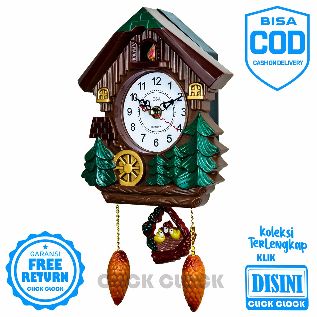 Jam Dinding Bell Bell Bandul Wall Clock Dekorasi Rumah Bagus ESA E-22