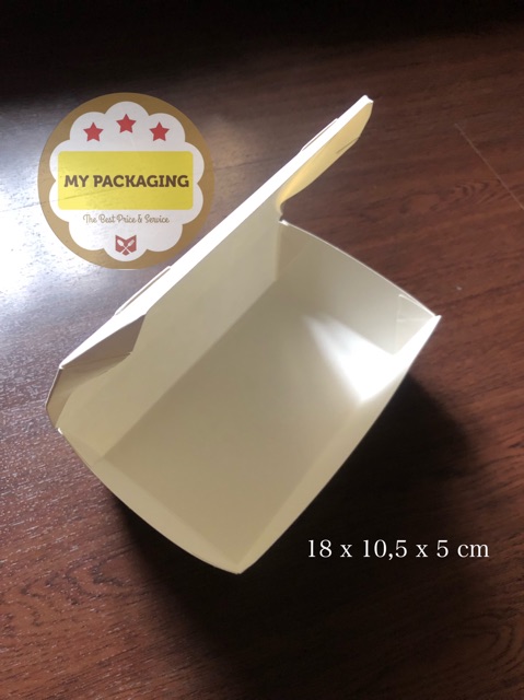 NEW PAPER LUNCH BOX LARGE / RICE BOX 1500 ML TEBAL 360 gsm - isi 50pcs