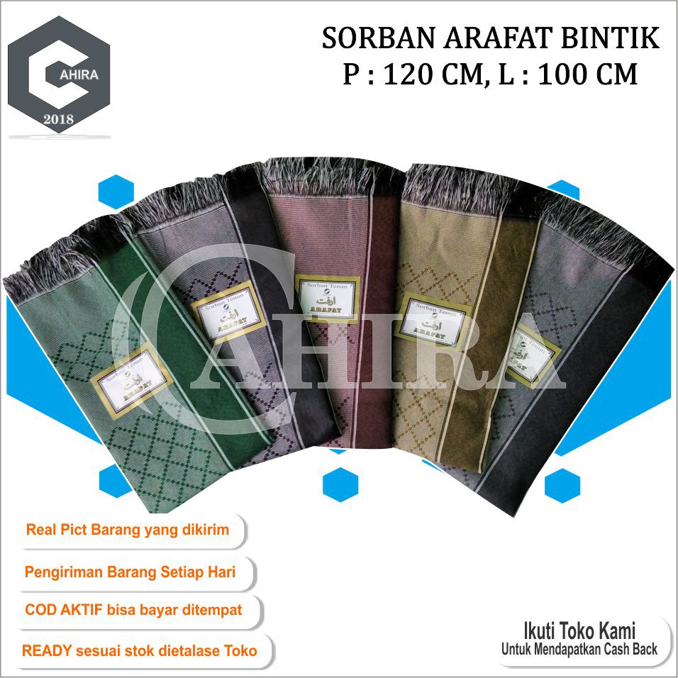 SORBAN ARAFAT MOTIF BINTIK KUALITAS SUPER TERMURAH