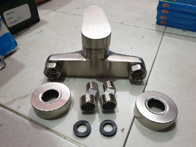 Paket shower tiang + kran bathub panas dingin BANO STAINLESS SUS304