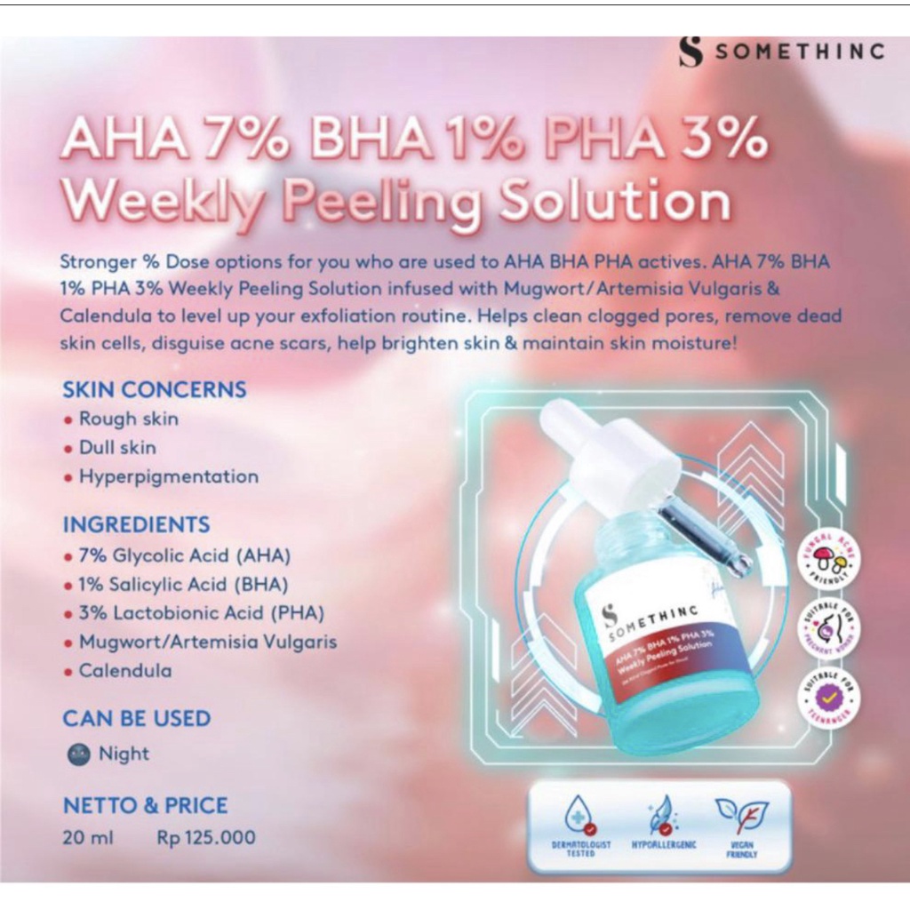 SOMETHINC  AHA 7%, BHA 1%, PHA 3% Weekly Peeling Solution 20ml