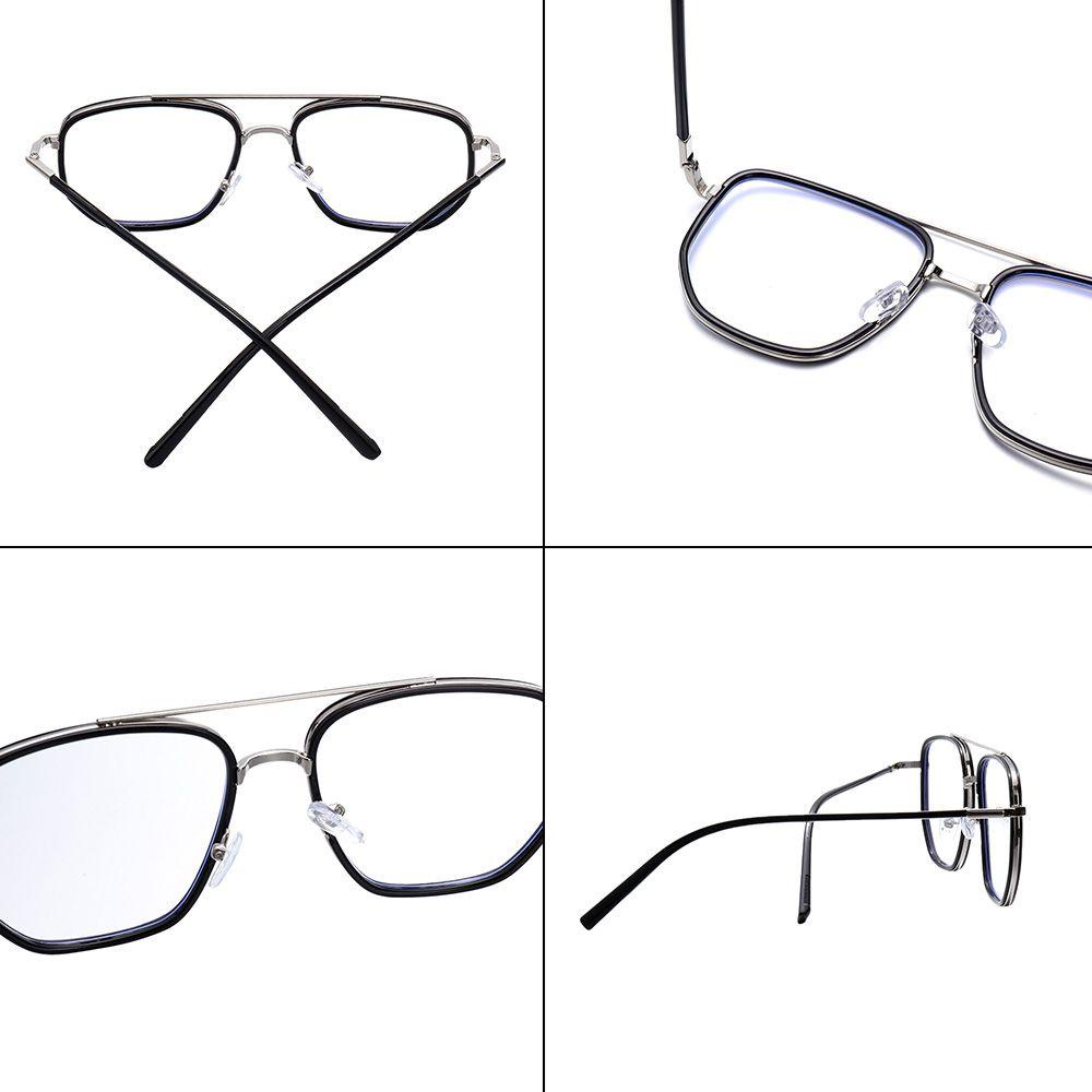 Kacamata Populer Kacamata Kelas Komputer Unisex Double frame Polygon Retro Kacamata Baca