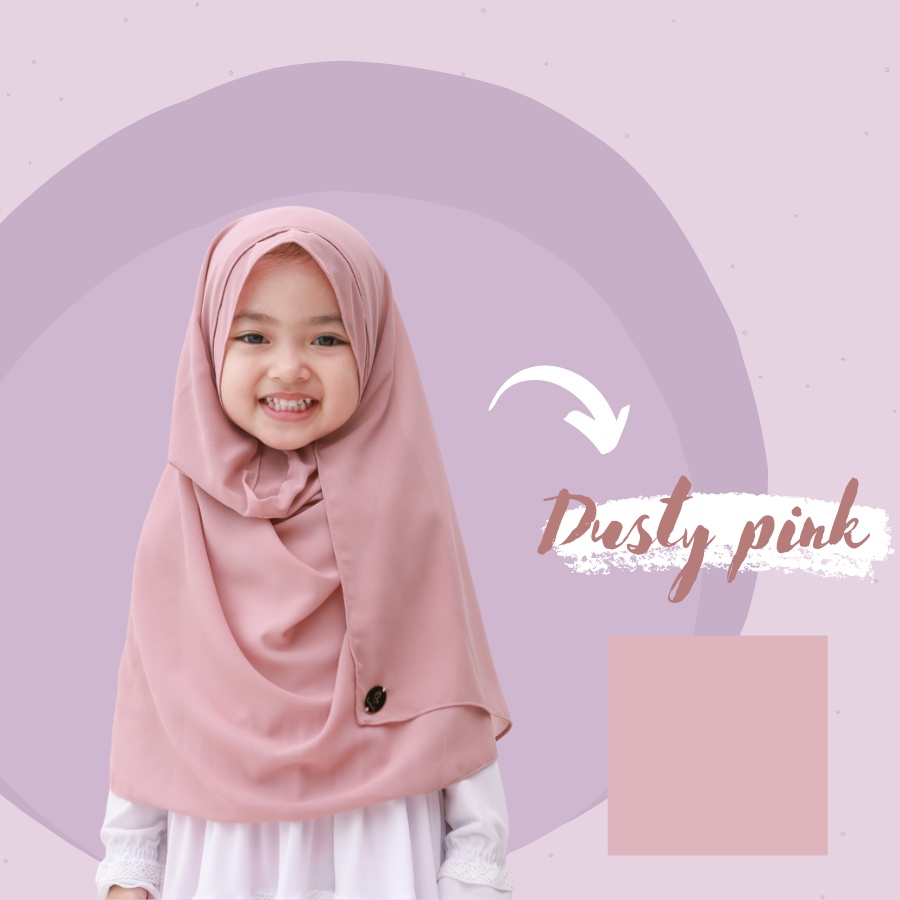 Hijab Pasmina Instan Anak Balqist Terbaru Dusty Pink