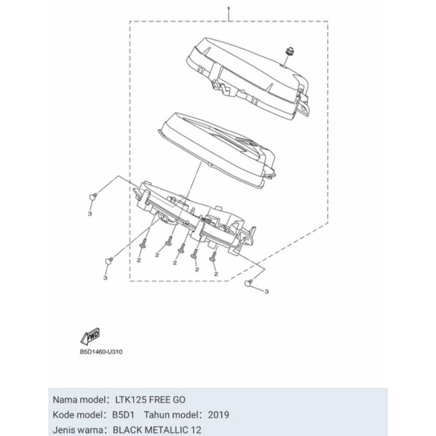 SPEEDOMETER SPIDO SPEEDO FREEGO FREE GO ASLI ORI YAMAHA B5D H3510 10