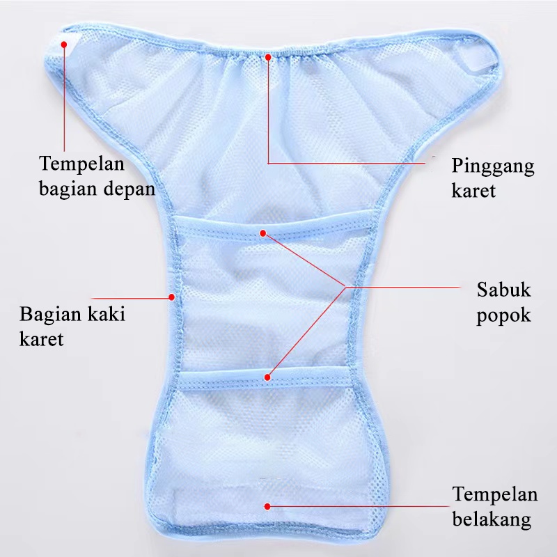 [1KG 65PCS] Kiddikiddo Clodi Jaring Mesh Diaper Celana Popok Bayi Jaring