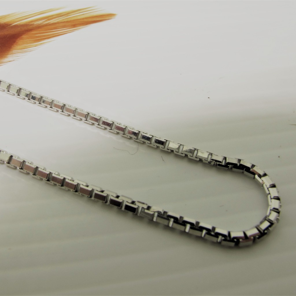 750 Kalung rantai anak dan dewasa emas asli kadar 750 75% itali segi UBS baru cantik kilat padat putih white gold