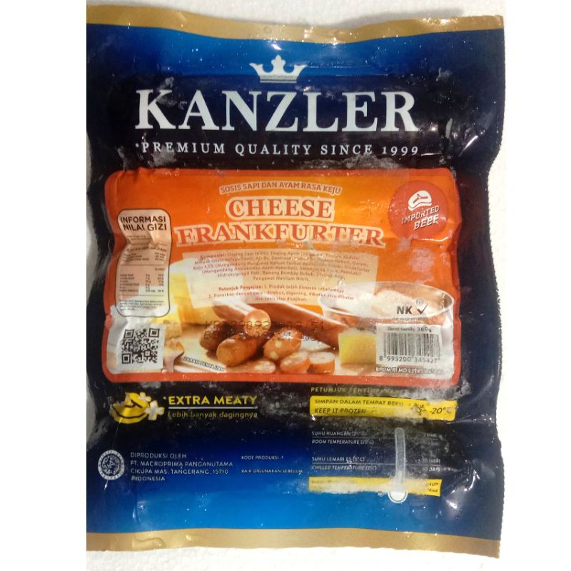 

KANZLER SOSIS CHEESE FRANKFURTER 5S 360GR