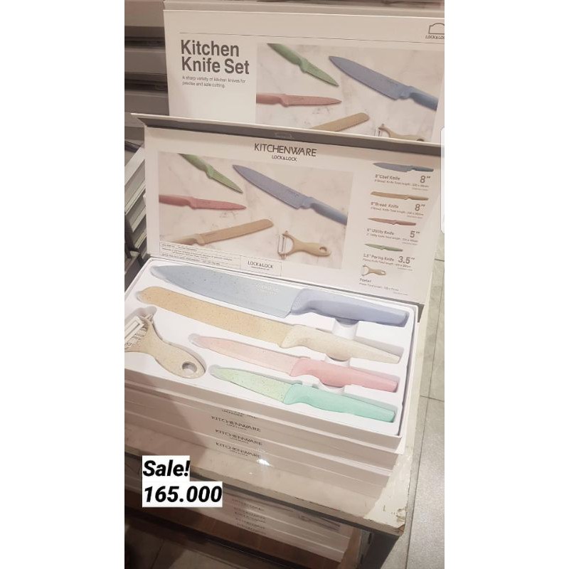 LOCK N LOCK KITCHEN KNIFE SET PASTEL