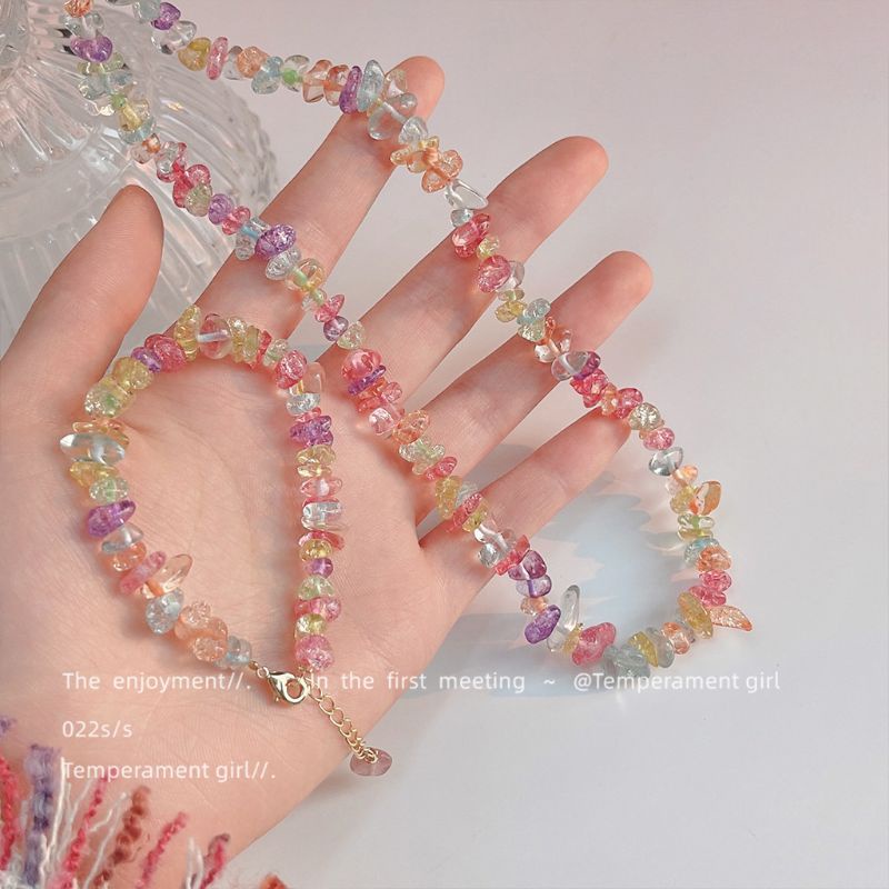 Kalung Manik Etnik Fancy Warna Bening Lembut