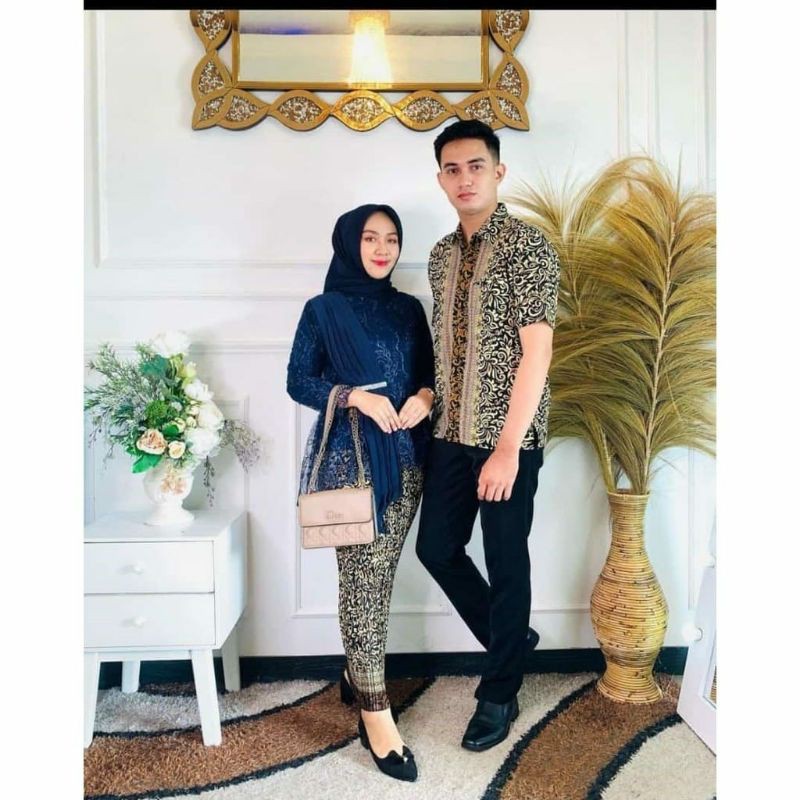 KEBAYA COUPLE SEMI PRANCIS Katun BAHAN KEBAYA SEMI FRANCE CORNELI COUPLE DANILLA BATIK COUPLE 3D