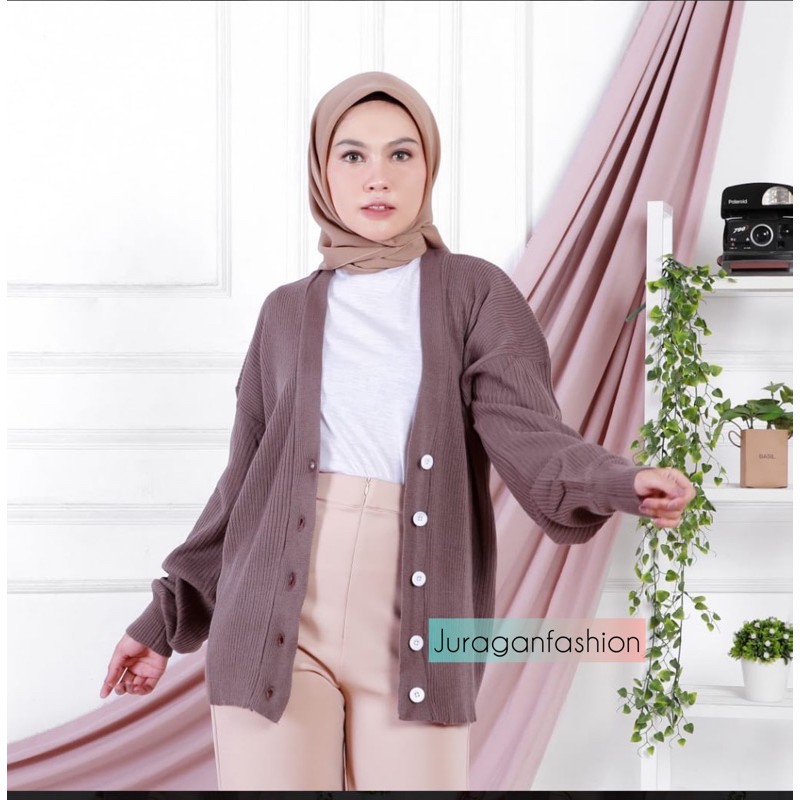 CARDIGAN CROP NACARA RAJUT-Cardi titan burgundy