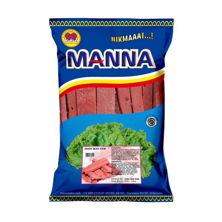 [FROZEN FOOD GOMANNA] SOSIS IKAN STIK MERAH ISI 30-32 (350GR) MAKANAN INSTAN BAKSO IKAN NUGGET BPOM HALAL