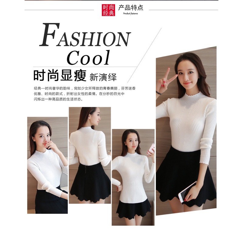 Woman Knit Sweater Top Import Premium ( Atasan Blus rajut wanita kerah biasa )