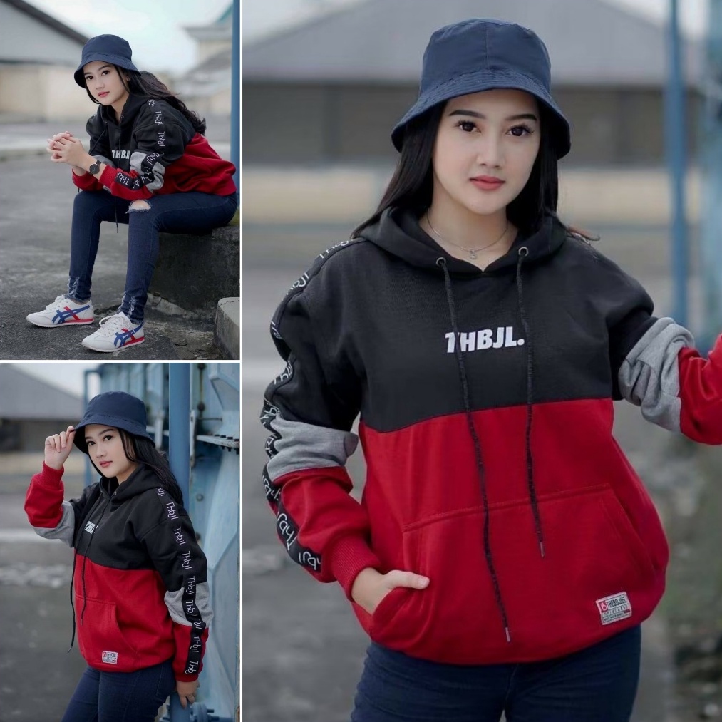 Hoodie Wanita Oversize Tebal Murah Sweater 3D Original Distro Bandung Size M L XL The Bojiel