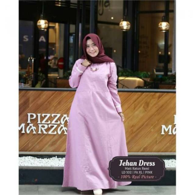 Dress muslim kekinian/ baju muslim/ baju syar'i / jehan dress