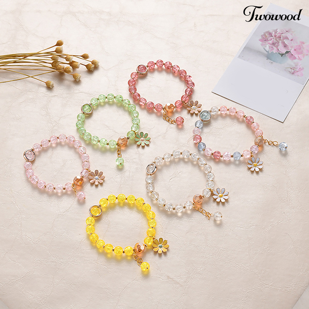 Twowood Bracelet Faux Crystal Exquisite Women Attractive Sunflower Bracelet for Gift