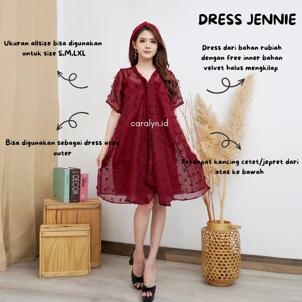 JENNIE DRESS BRUKAT MEWAH KOERAN DRESS FREE INNER