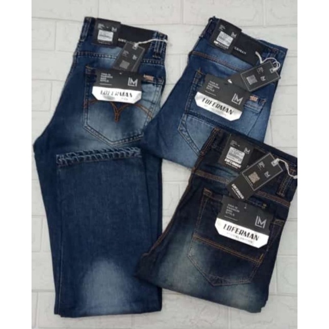 Celana jeans denim sembur standart/ slim fit .Pria/Remaja terbaru size ;27-32