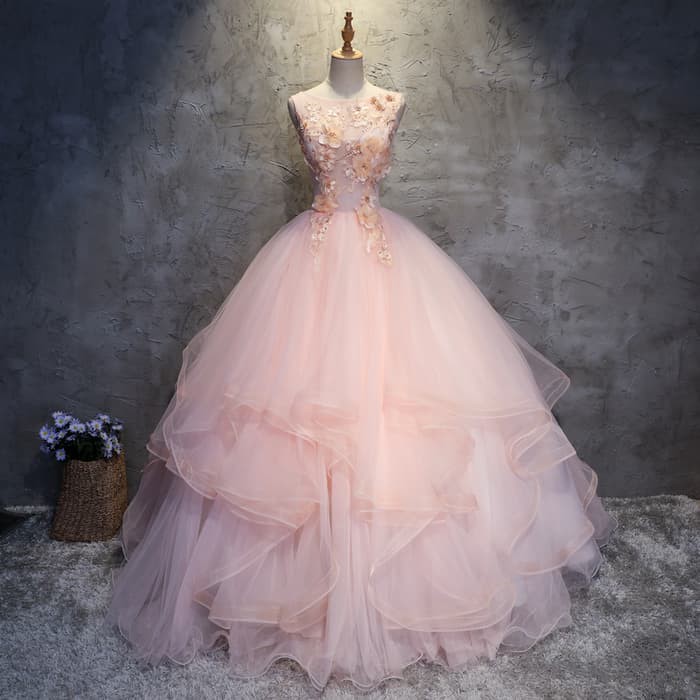 Gaun Pengantin 0061218 Pink Wedding Gown