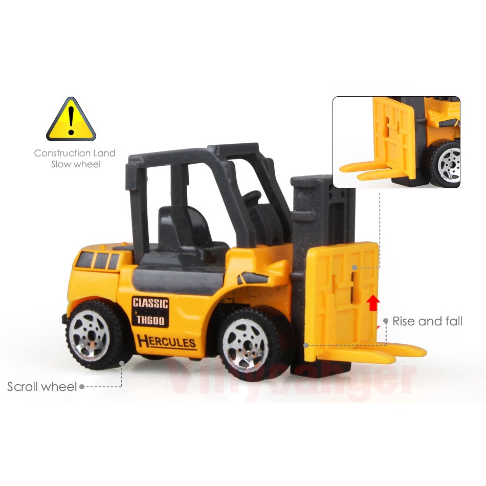 Mainan Anak  Mobil-Mobilan Truck Konstruksi Diecast Anak 6 PCS - TH735 – Kuning